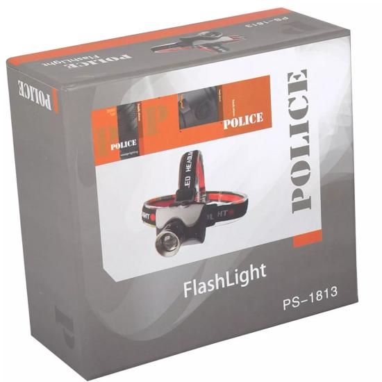 Police PS-1813 Cree Q5 LED Led Zoomlu Şarjlı Kafa Feneri