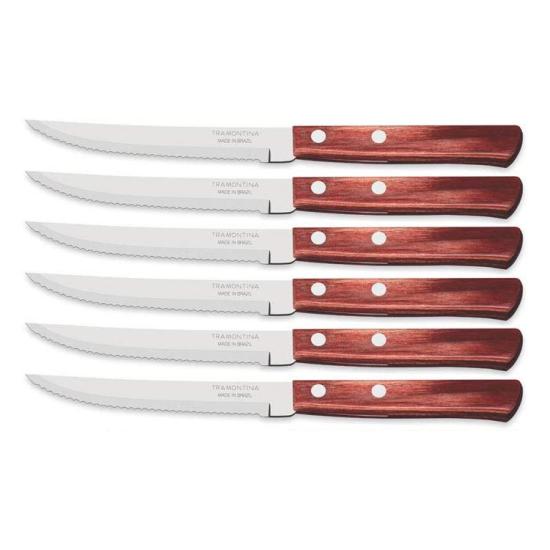 Tramontina 6 Kişilik Polywood Saplı Paslanmaz Çelik Steak Biftek Bıçak Seti